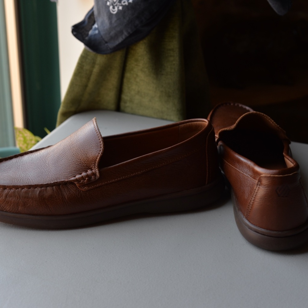 Johnston & Murphy Brown Leather Slip-On Loafers - Picture 4 of 9
